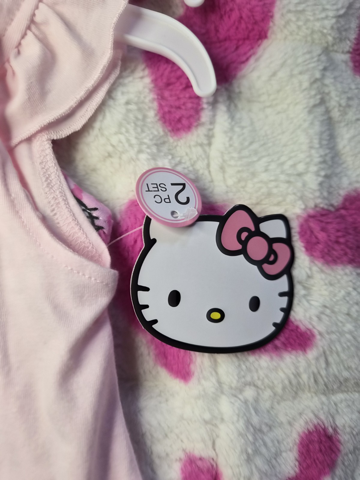 12 Months Hello Kitty Pink Leopard 2-Piece Romper Set – New, See Description