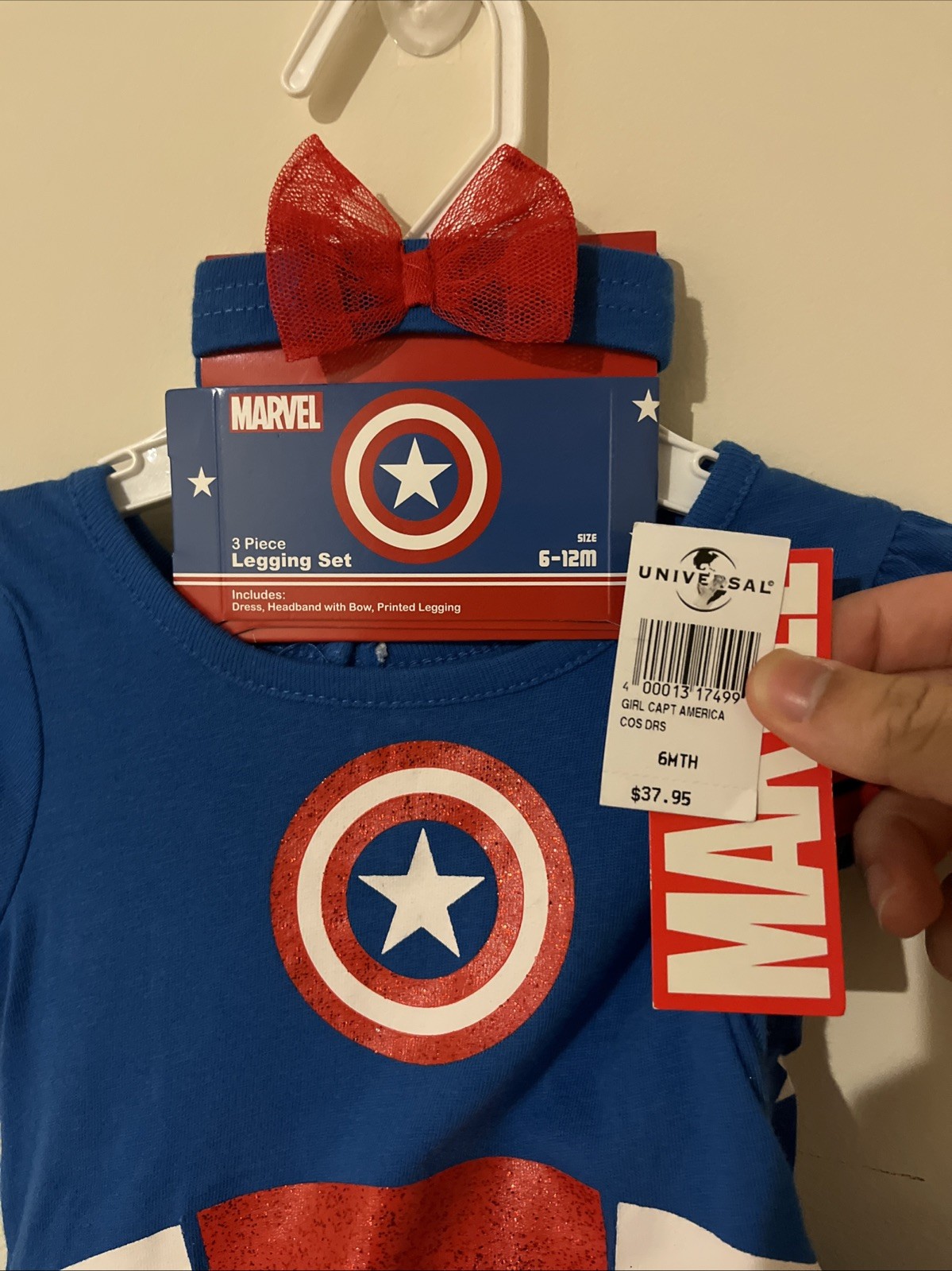 MARVEL Captain America 3 piece Legging Set 6-12M Kids