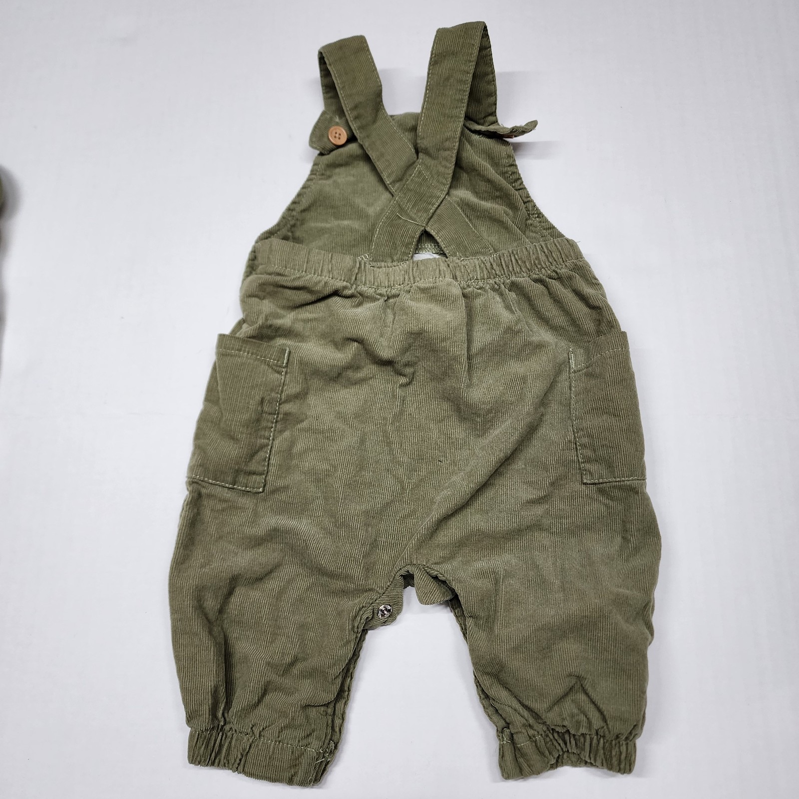 Disney Baby Romper Overalls Simba Lion King Size 3-6M 2 Piece Set Corduroy Green