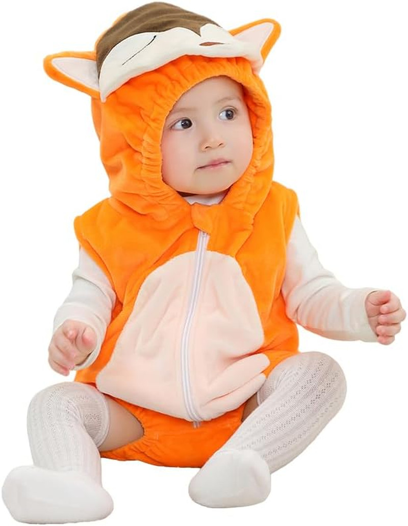 MICHLEY Unisex Baby Animal Hooded Romper for Halloween and Christmas 18-24M
