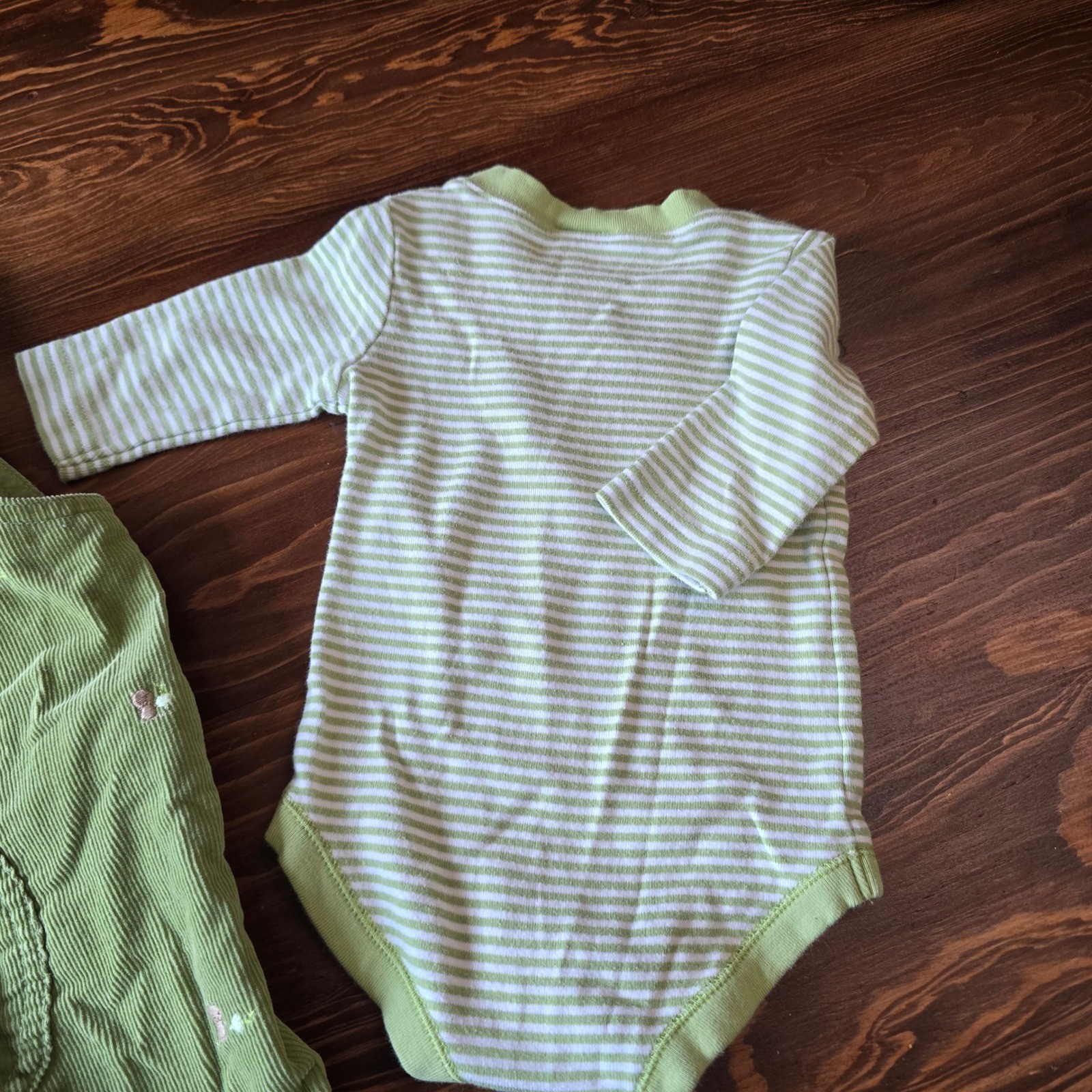 Vintage Gymboree Does Your Garden Grow Baby Corduroy Overalls & Striped Set 0-3M