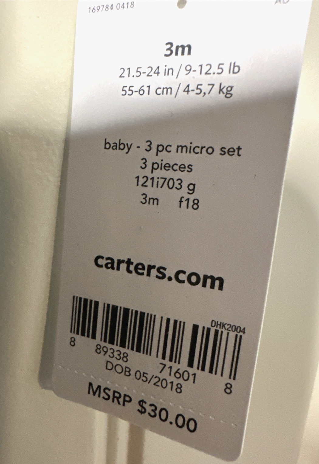 Carter’s Infant 3 Piece Set Bodysuit Camoflauge Vest & Pant Baby Boy 3 Months 3M