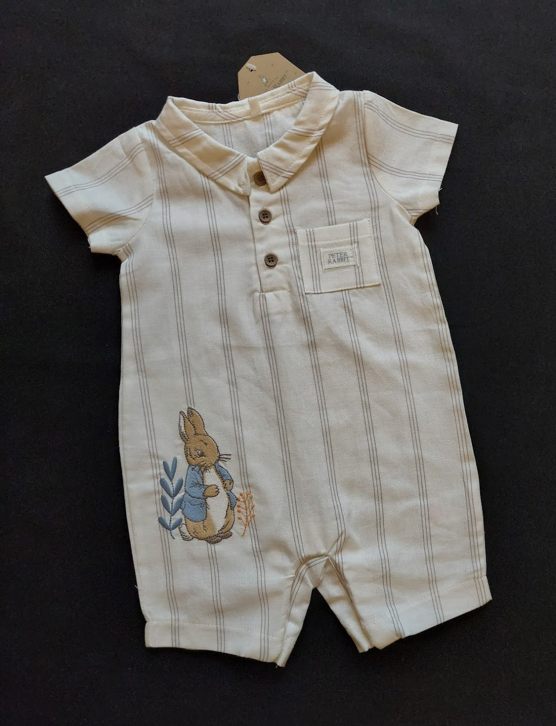 Baby Boys Peter Rabbit Striped Summer Romper Play Suit 6/9 Months