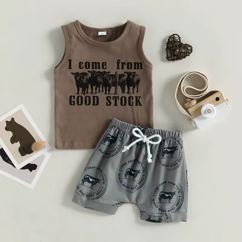 Boy’s I Come From Good Stock Shorts Outfit