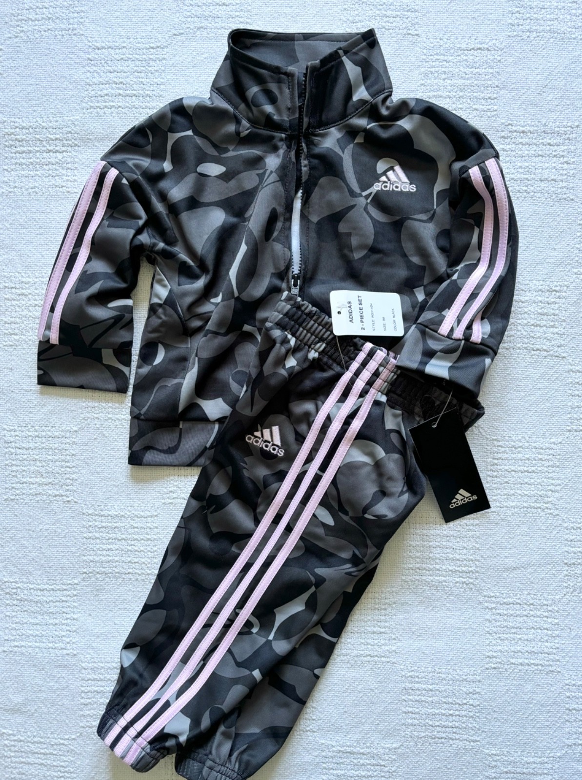 New ADIDAS 9 Months Baby Girls Tracksuit Jacket Pants Track Suit Set Gift NWT