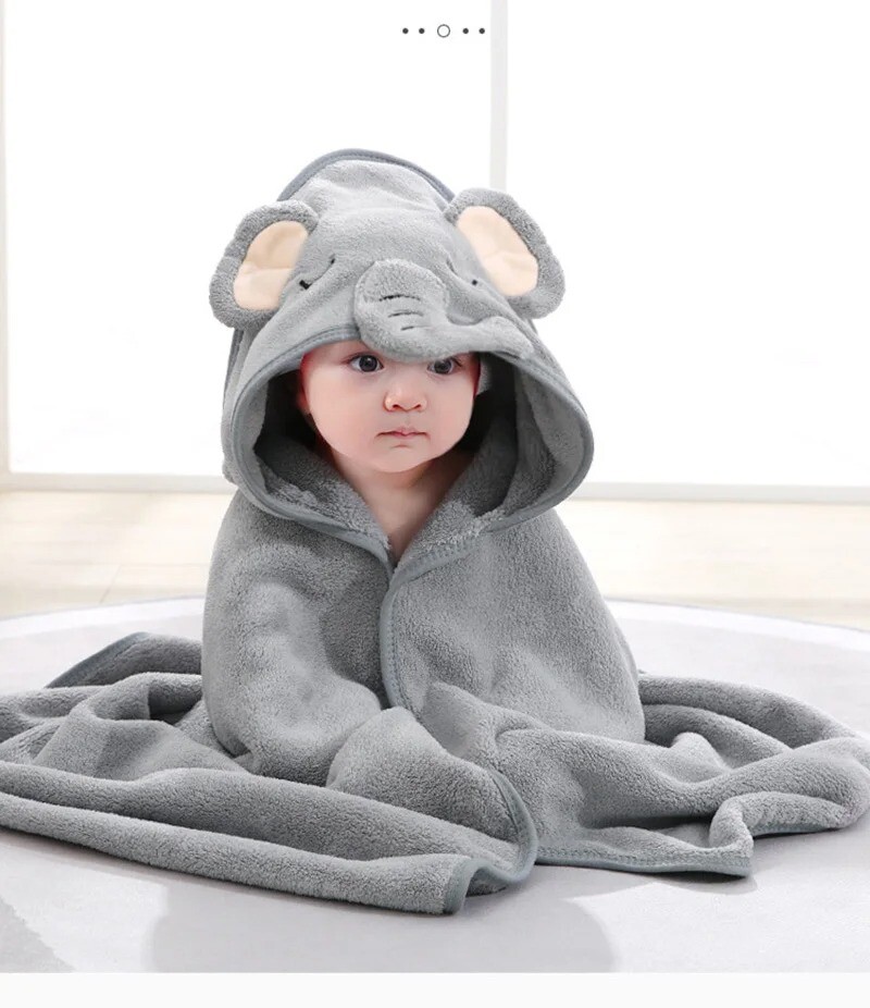 0-3 Years Unisex Bathrobe Falafel Cape Cartoon Boys Girls Hooded Shower Robe Gif