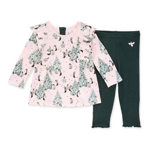 Brand New Burt’s Bees Baby Baby Girl’s Top and Pant Set, 3/6 Month.