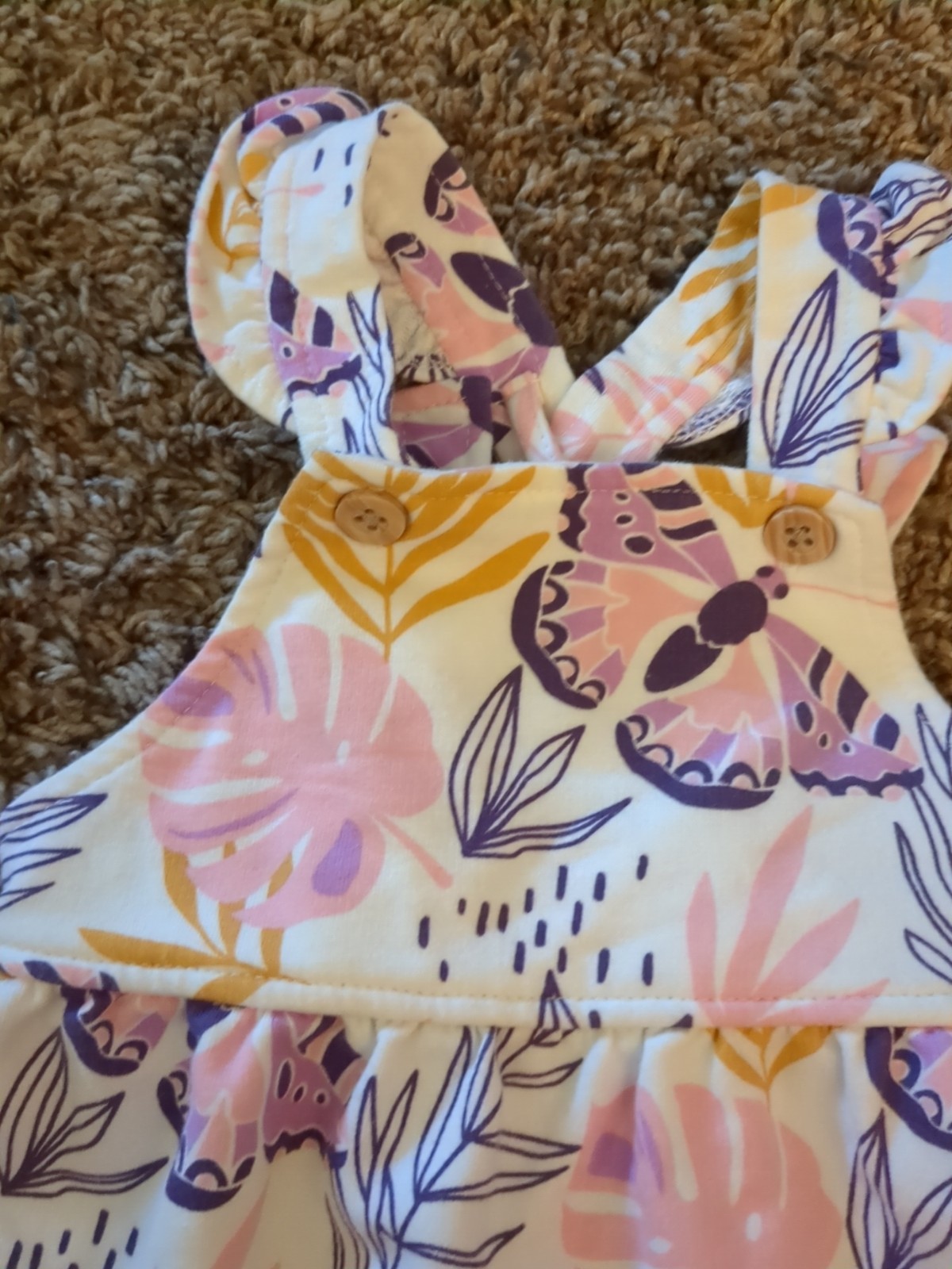Pekkle Baby Girl 6 Months 2 Overalls Romper Floral