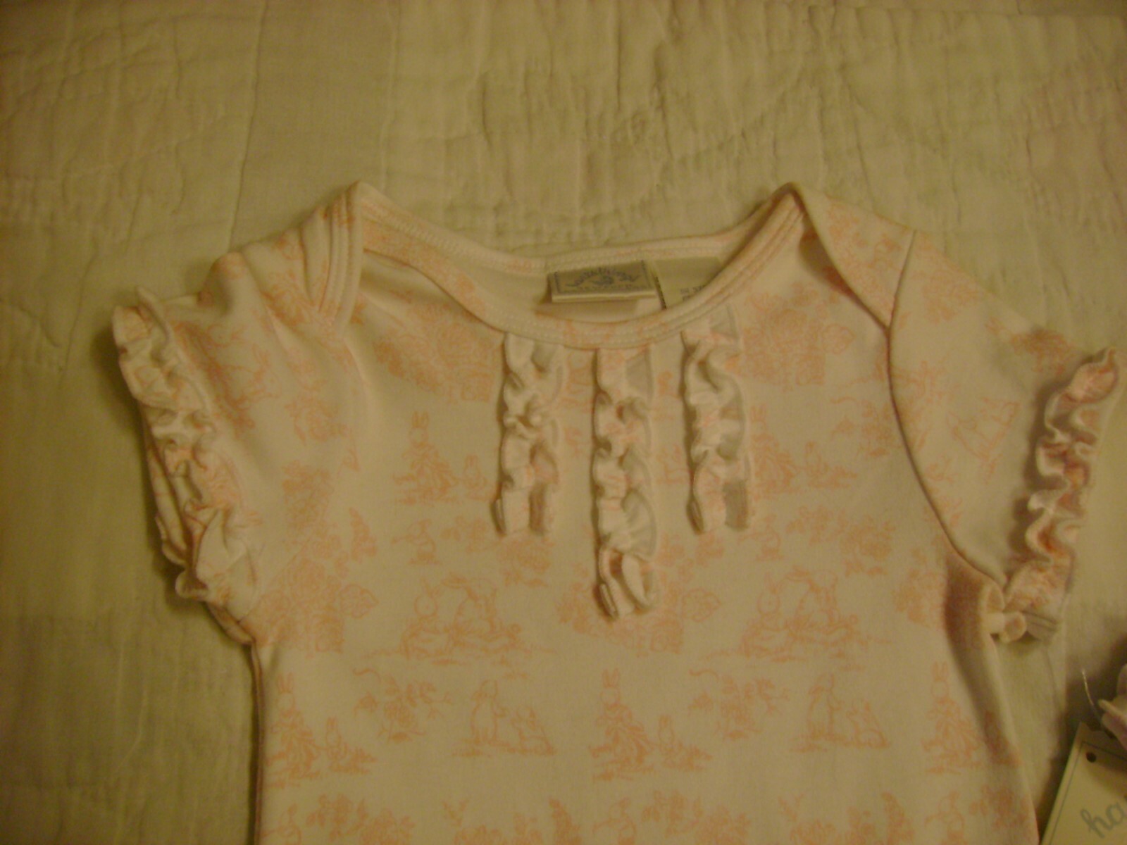 NWT Hartstrings Newborn Baby Set EASTER Pink White Bunnies Toile Size 24 m NEW