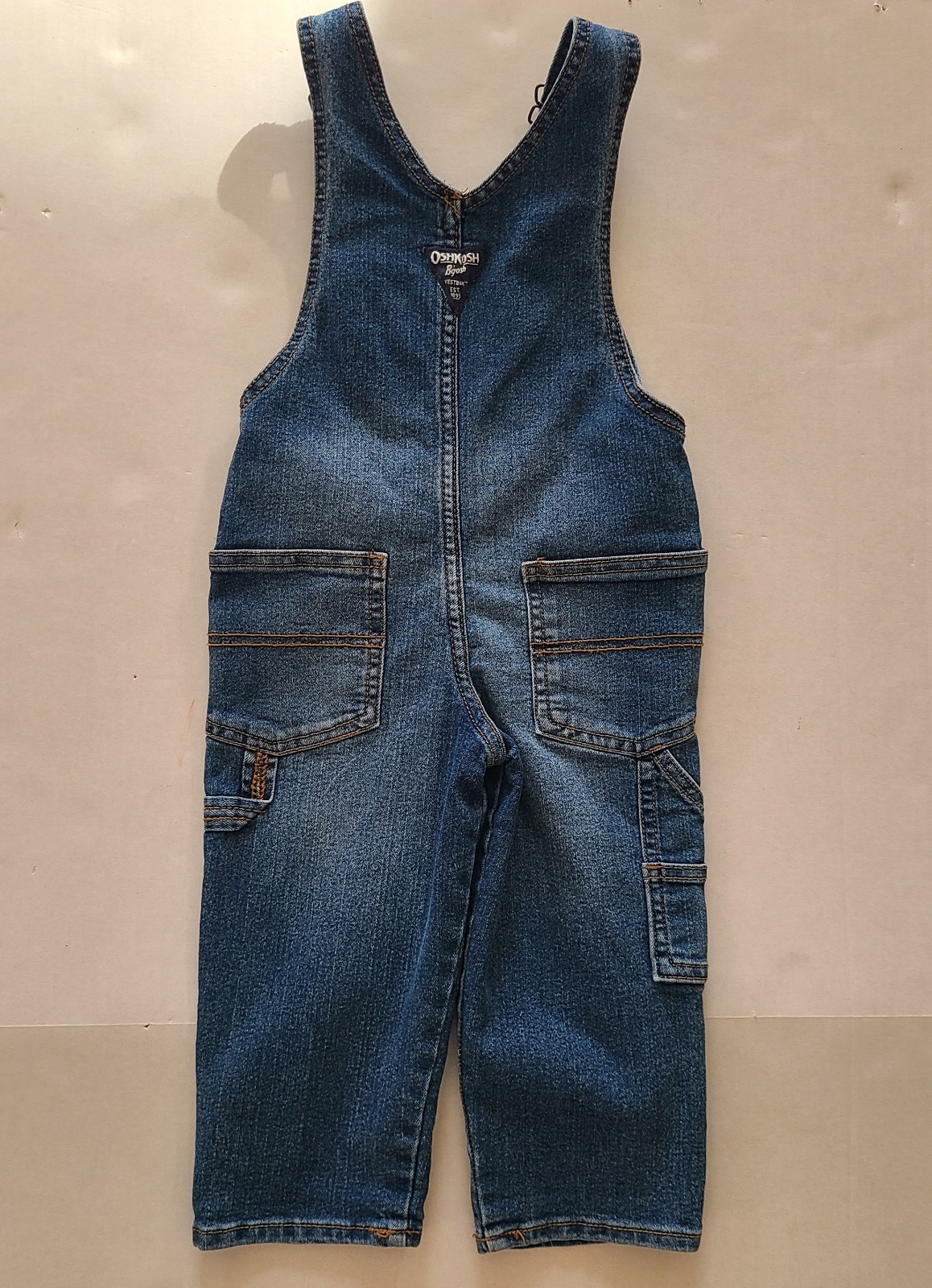 OshKosh B’gosh Denim Overalls 2T Carpenter Blue Adjustable Straps