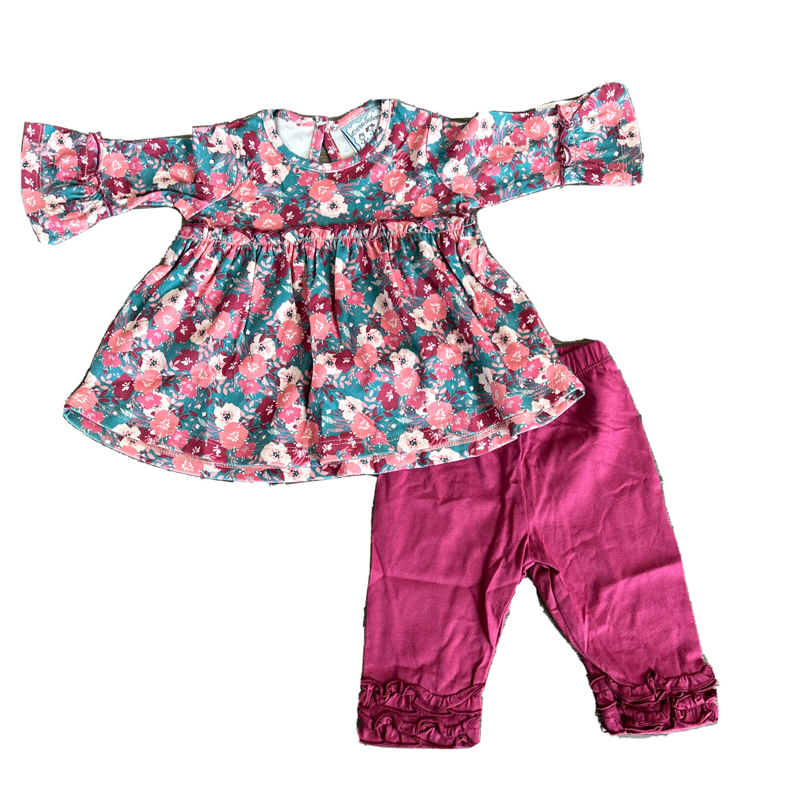 Three Sisters Baby Girls Top and Leggings 2 Pc Set Giraffes Design – 24M