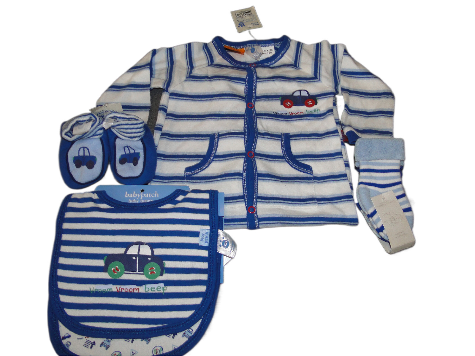 NEW PUMPKIN PATCH BABY BOY’S SIZE 3-6 M 6 PCS LOT, BIBS, ROMPER, BOOTIES & SOCKS