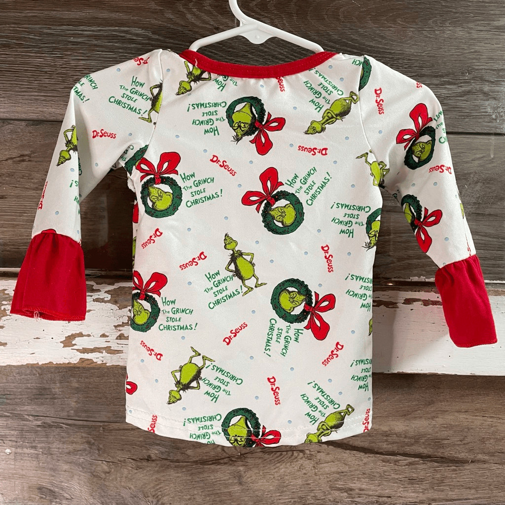 Infant Girls Dr. Seuss The Grinch” Christmas 2-Piece Outfit Size 36M