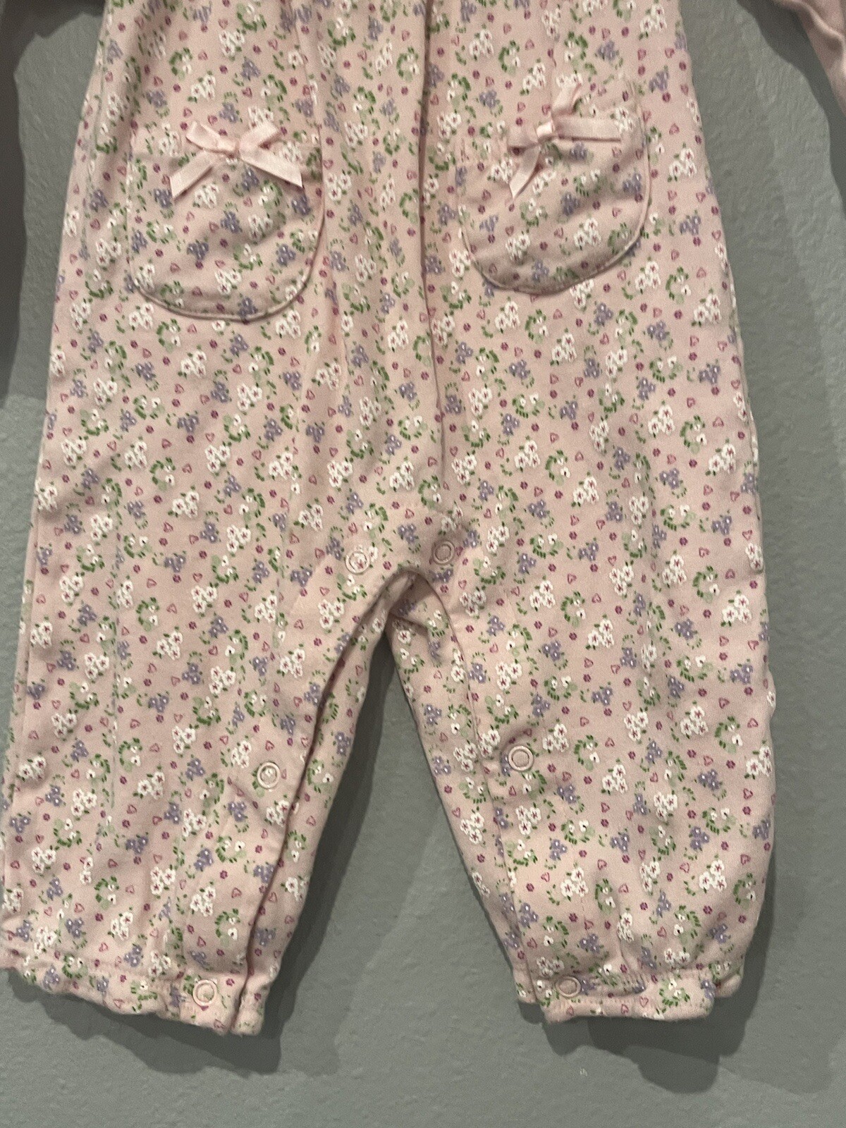 baby girls Little Wonders size 6-9 months one piece outfit Pink Flowers