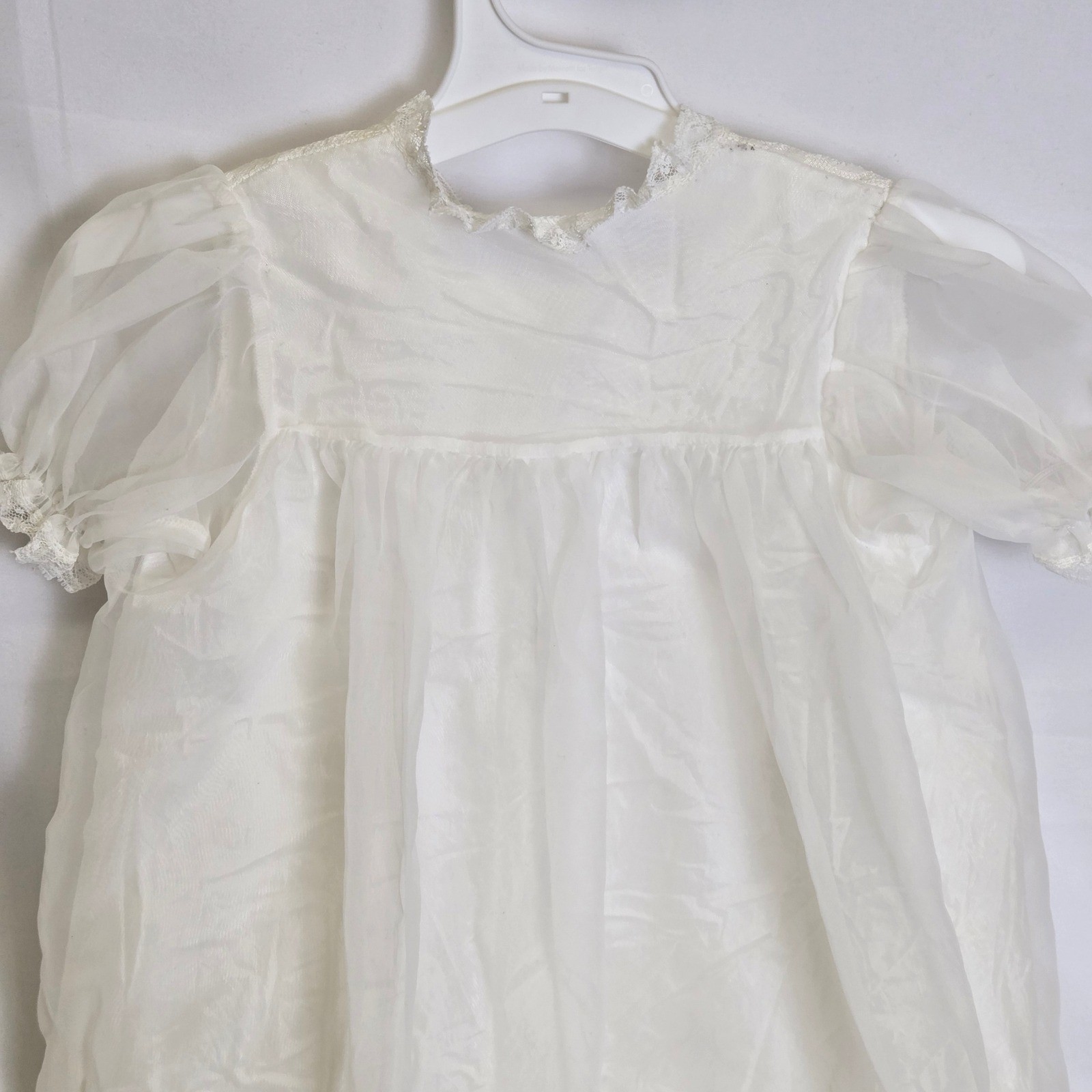 Christening Baptism Set 3 Piece, Slip Robe Bonnet, White 0-3 Months Vintage