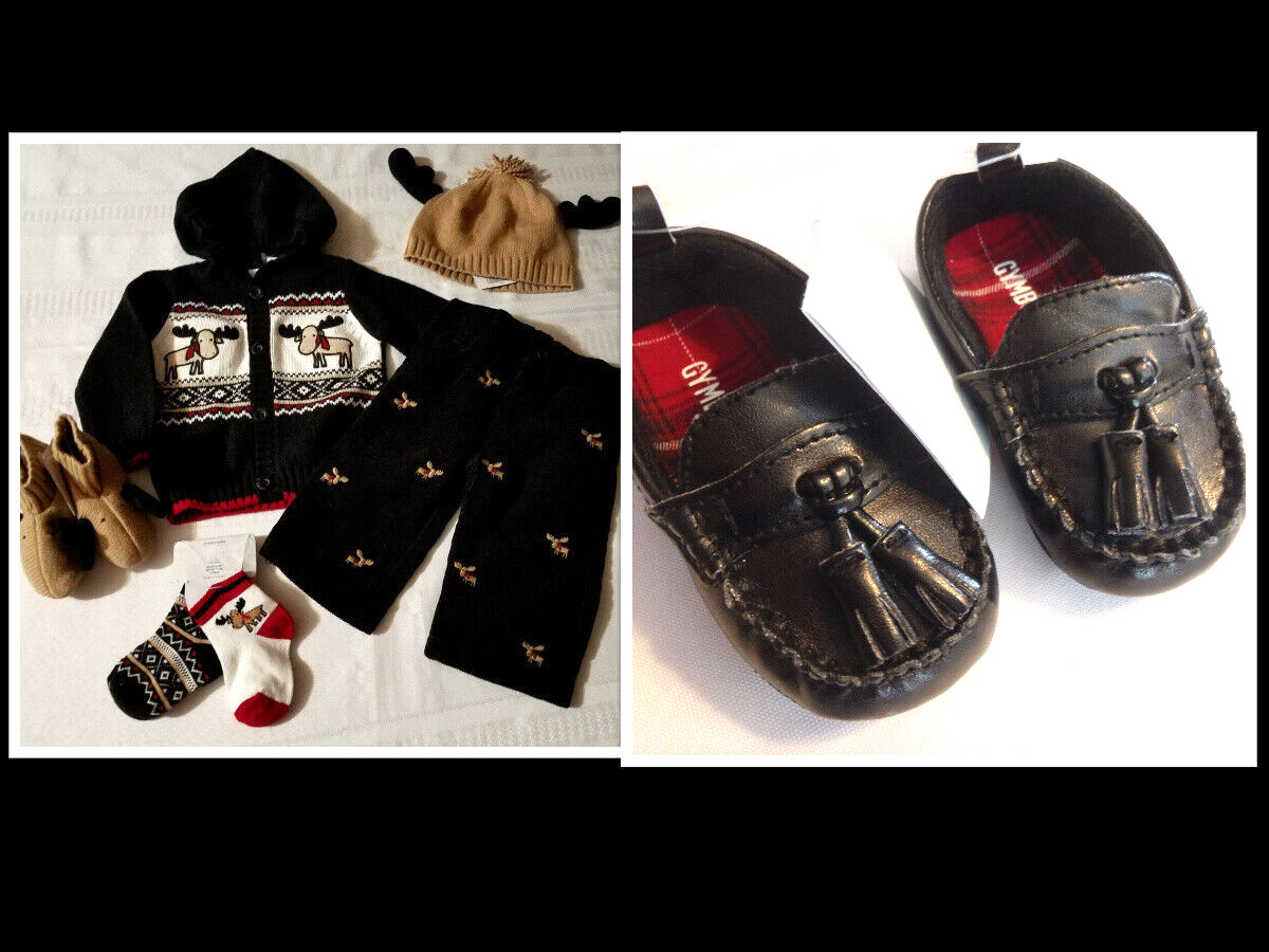 Gymboree Holiday Traditions 3-6 Month Sweater Pants Socks Set hat Booties 6-12