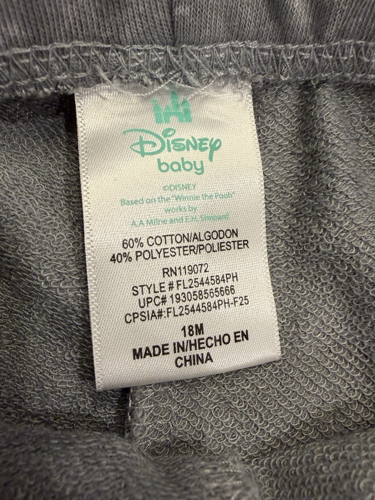 Winnie the Pooh Baby Long Sleeve Crewneck Sweatshirt And Pants Size 18 Months