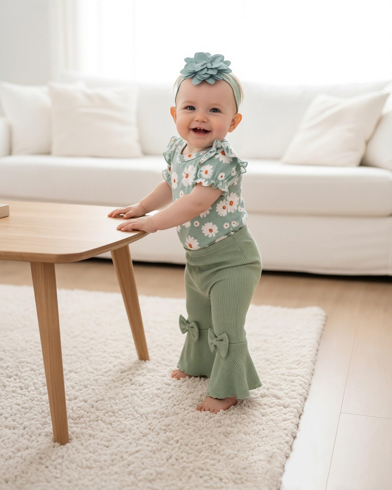 Vibebox Baby Girl Clothes 3-6 Months Summer Short Sleeve Months, Green