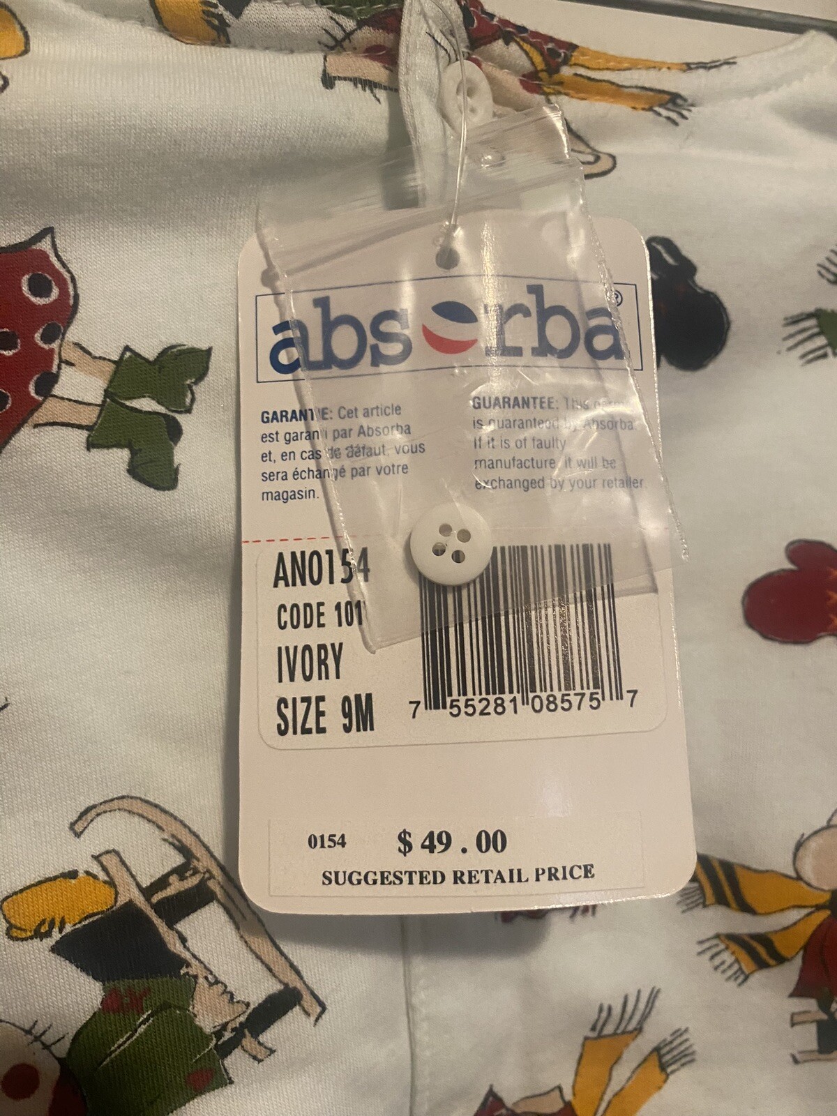 ABSORBA Baby Girls size 9 Months Mice In Winter Top NWT