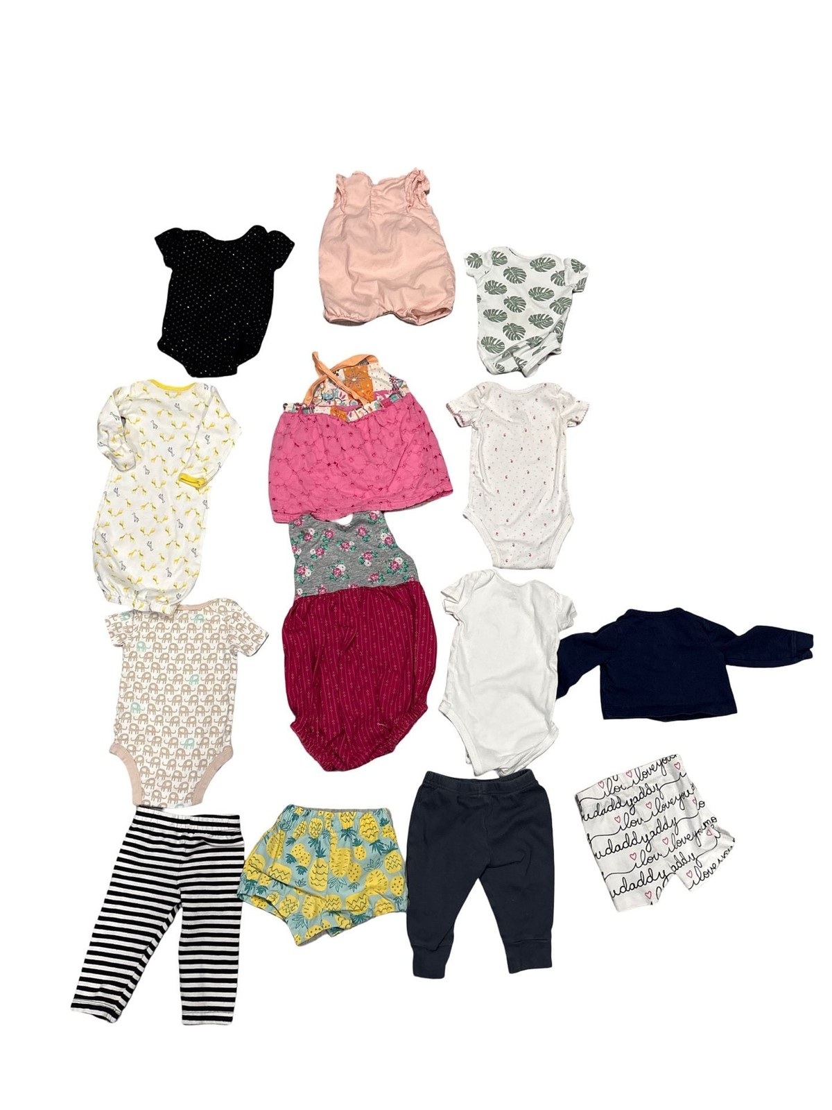 14-Piece Baby Girl Clothes Bundle Mixed Brands Carter’s TCP NB-9M