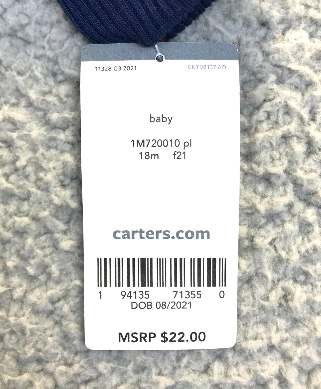 Carter’s Baby Boy Hooded 18 Mos Jumpsuit Outfit Rust Navy Plaid Soft Fleece NWT