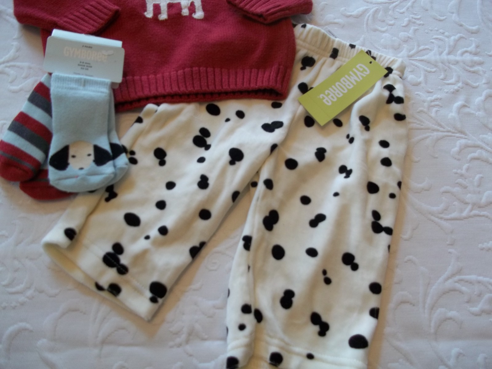 Vtg Gymboree Holiday Pictures Dalmatian pants sweater socks 3-6 NWT EUC Boys