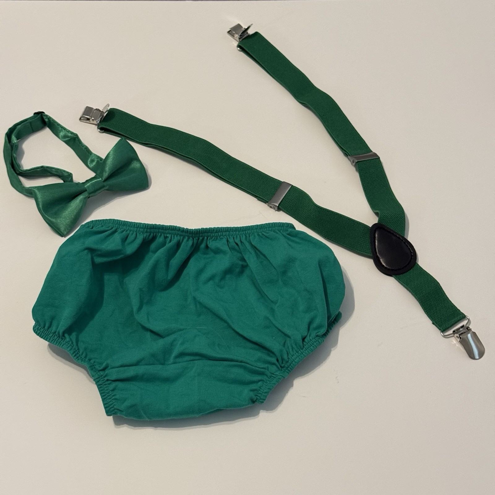 Saint Patrick’s Day 3pc set for Infant Boy Diaper Cover Suspenders bow tie