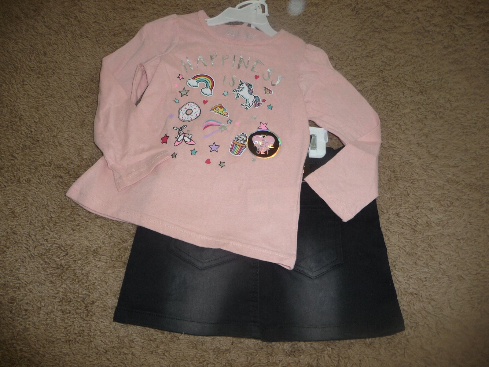 NEW NWT Girls First size 4T very pretty unicorn denim skirt set outfit