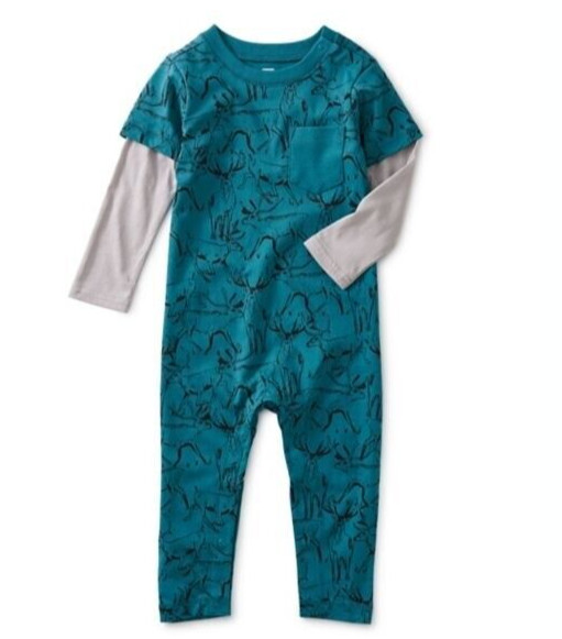 TEA COLLECTION Reindeer Layered Romper – NWT Boys 12-18 month