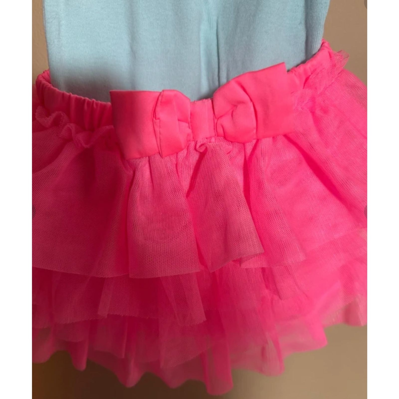 3m Carter’s 2pc Outfit Blue Unicorn Pink Bow Mesh Tiered Tutu Skirt 1072
