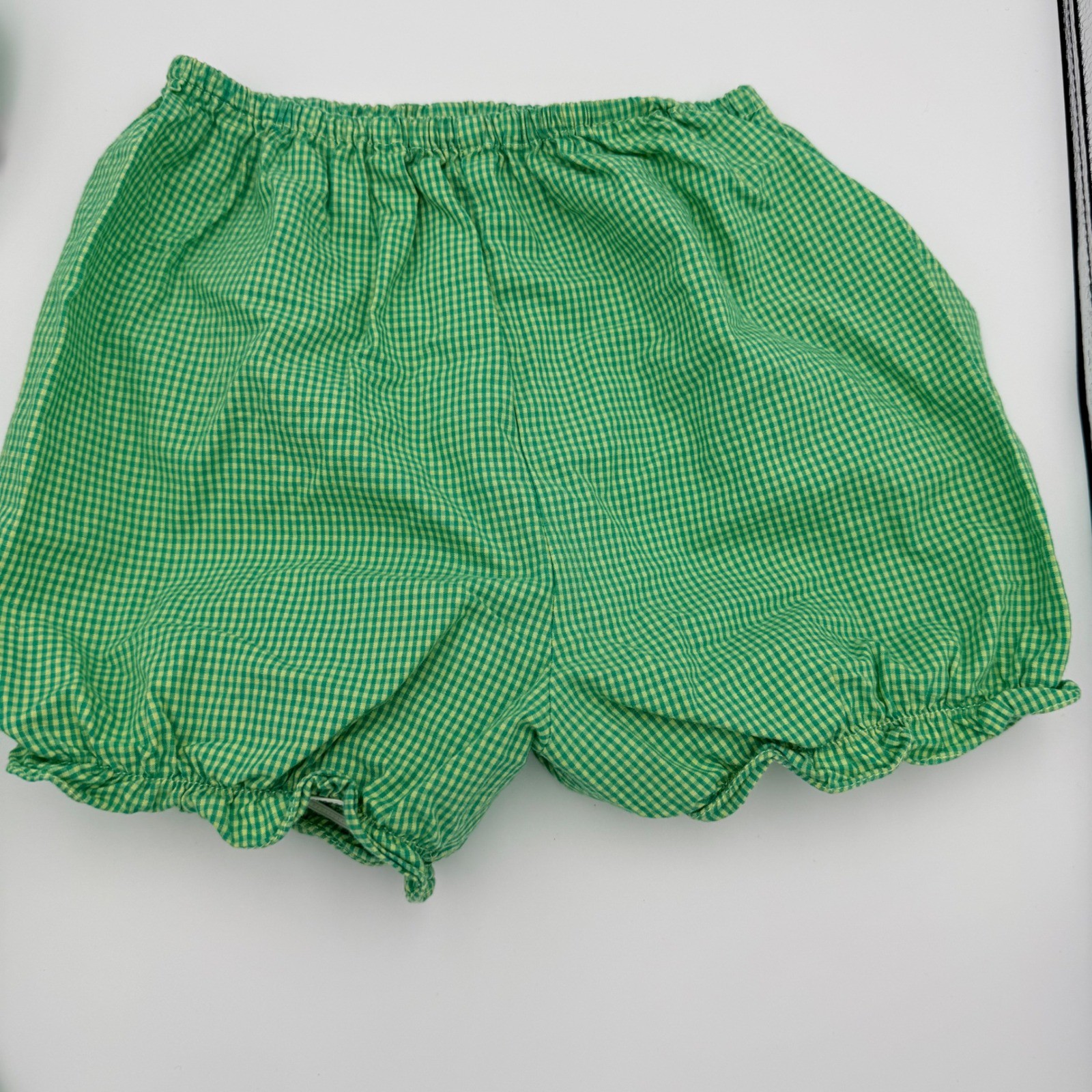 Bebe Mignon Green Gingham Smocked Dress and Bloomers Set 18M Cotton 3241B