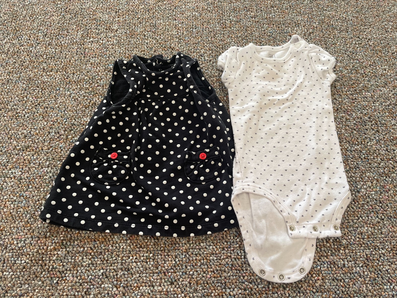 Just One You Carter’s Heart & Spotted Black/White Girls Outfit 6M