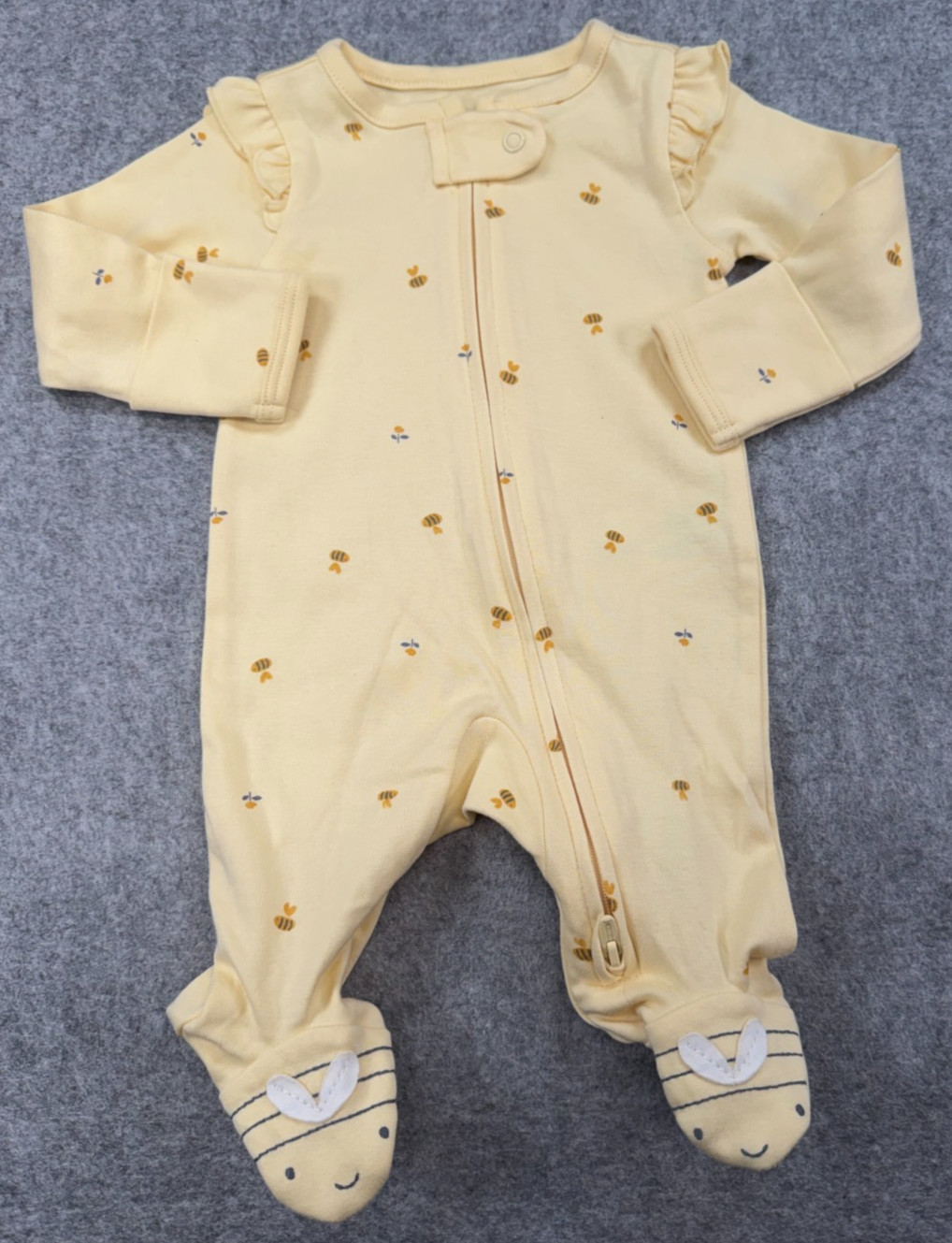 Baby Girl Clothes Child Mine Carter’s Newborn Yellow Bee Footed Outfit