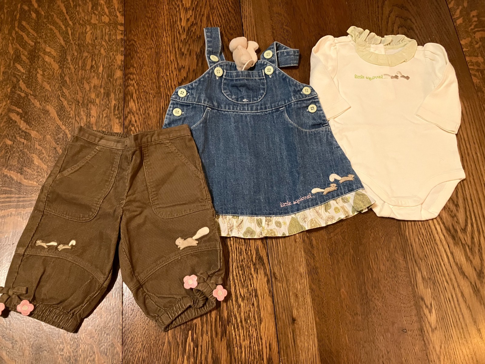Vtg Gymboree 07 My Little Treehouse Tree House squirrel pants pocket pal overall