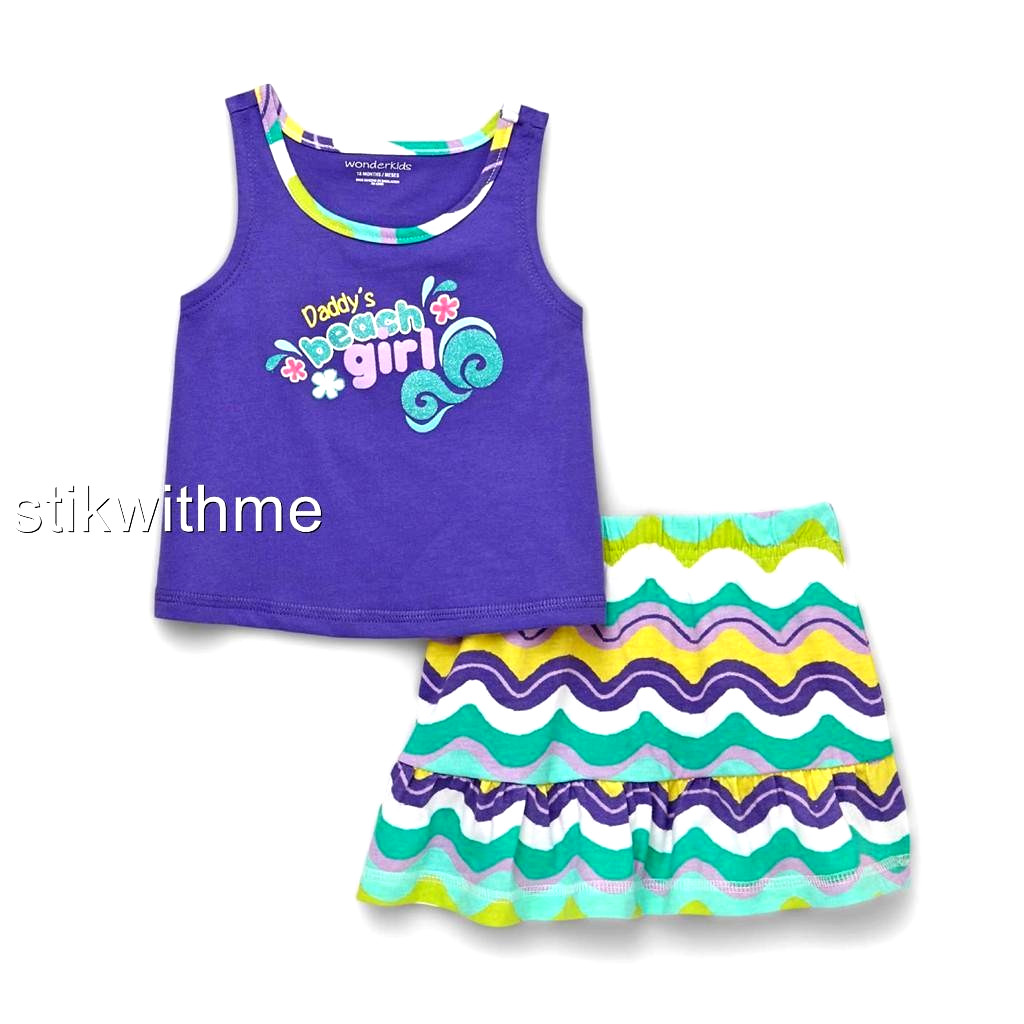 2-Piece SET Tank Top & Skirt “Daddy’s Beach Girl” (18 mos) NEW FREE Sh/Insurance