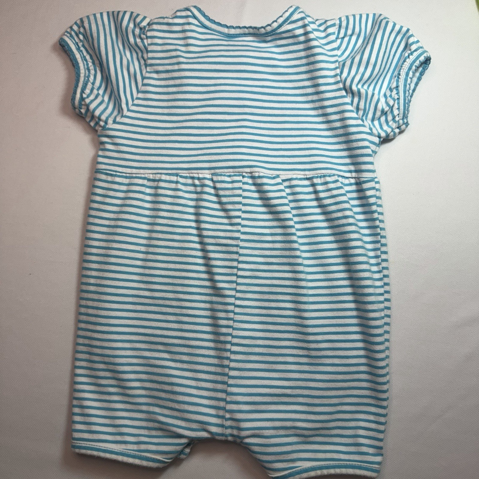 Vintage 90s Simply Basic Bubble Romper Sz 12 Months w Embroidered Flowers & Bees