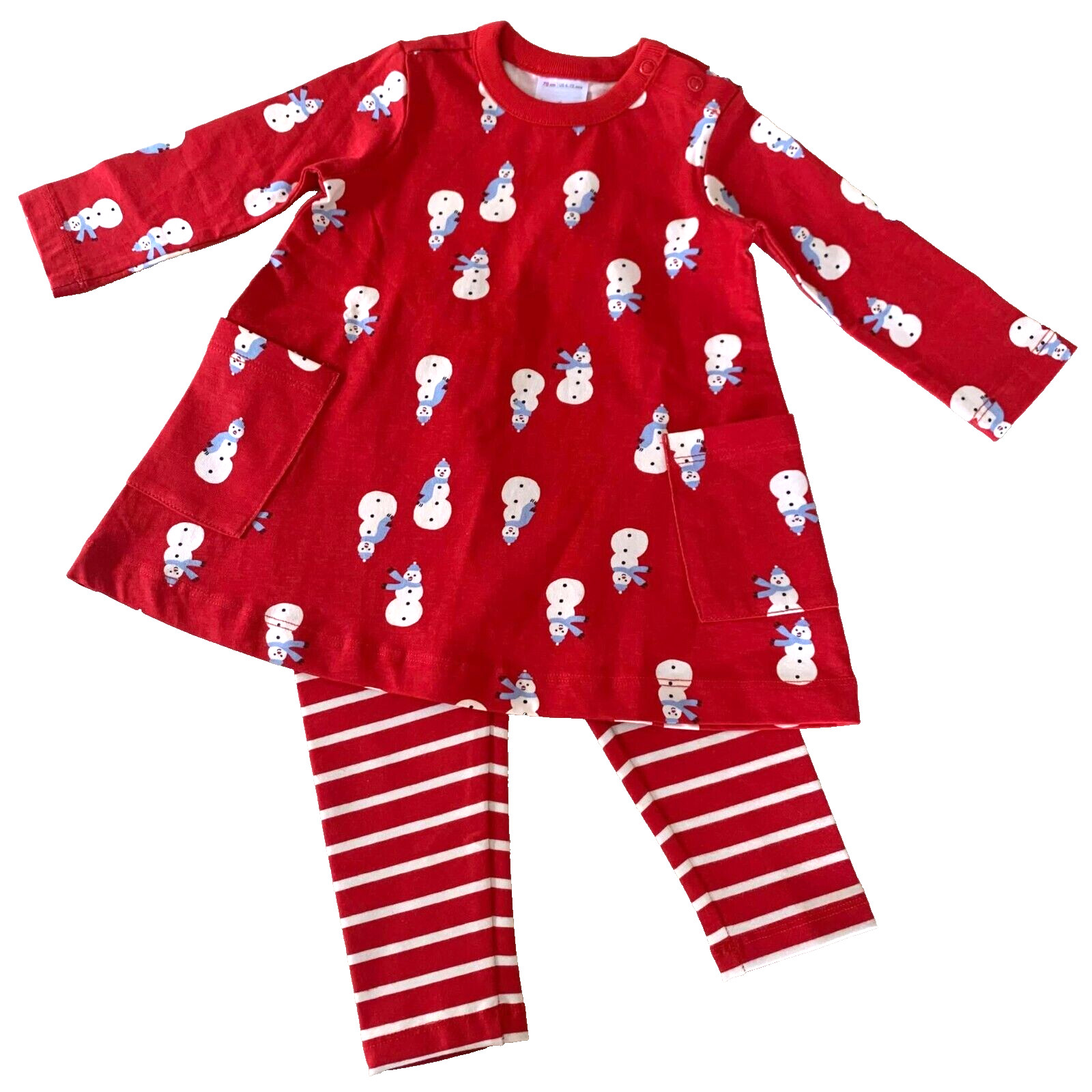 Hanna Andersson Soft-Cute Pocket Dress & Leggings Set. Size 6–12 Months, 70 cm