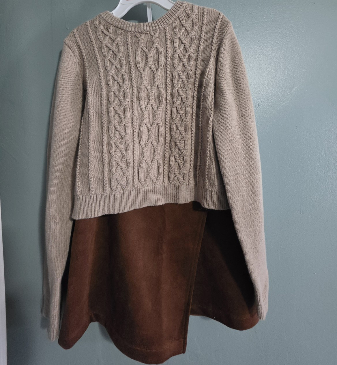 Happily Grey Kids Girls 2-Pc Cable Knit Long Sleeve Sweater Skirt Set L 10/12