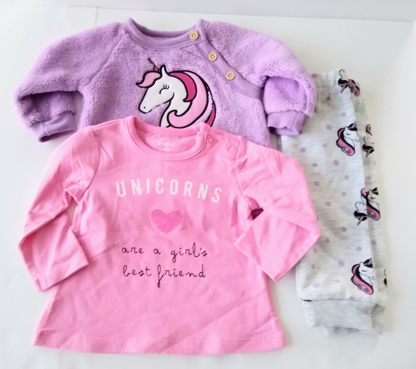 Baby Girl 3-Piece Unicorn set Size 3, 6 months