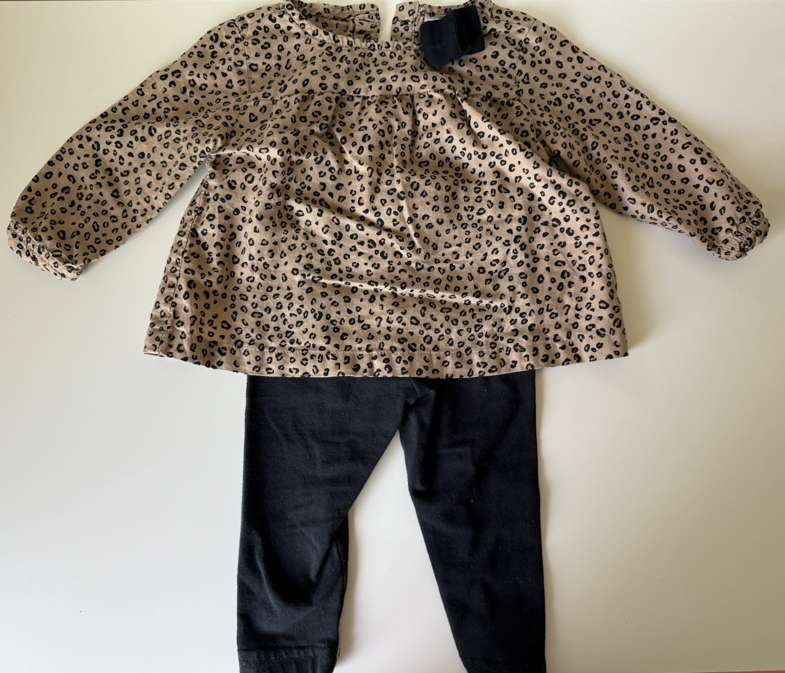 Carter’s Leopard Print Top and Leggings Set, Brown/Black, Size 12 Months 0038