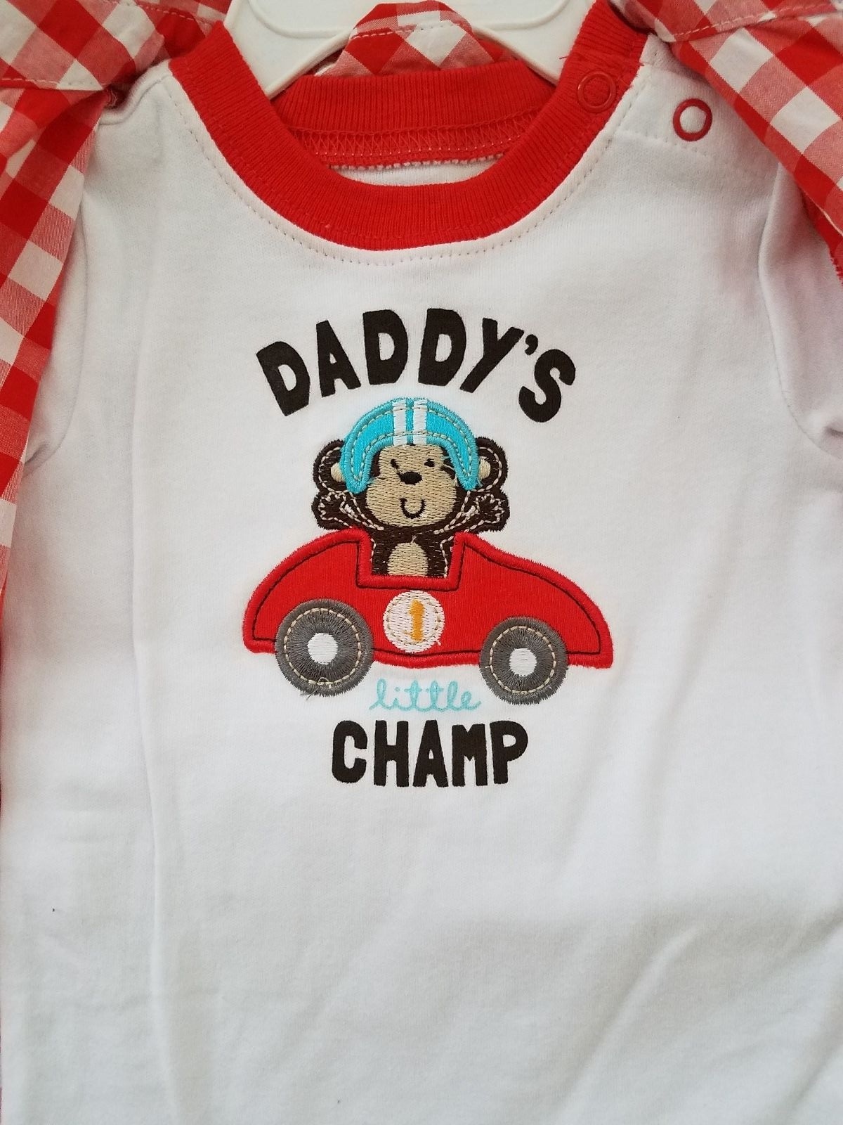NEW BOYS LITTLE WONDERS 3 PC OUTFIT MONKEY DADDYS CHAMP SZ 3/6M 6/9M 12M NWT $28