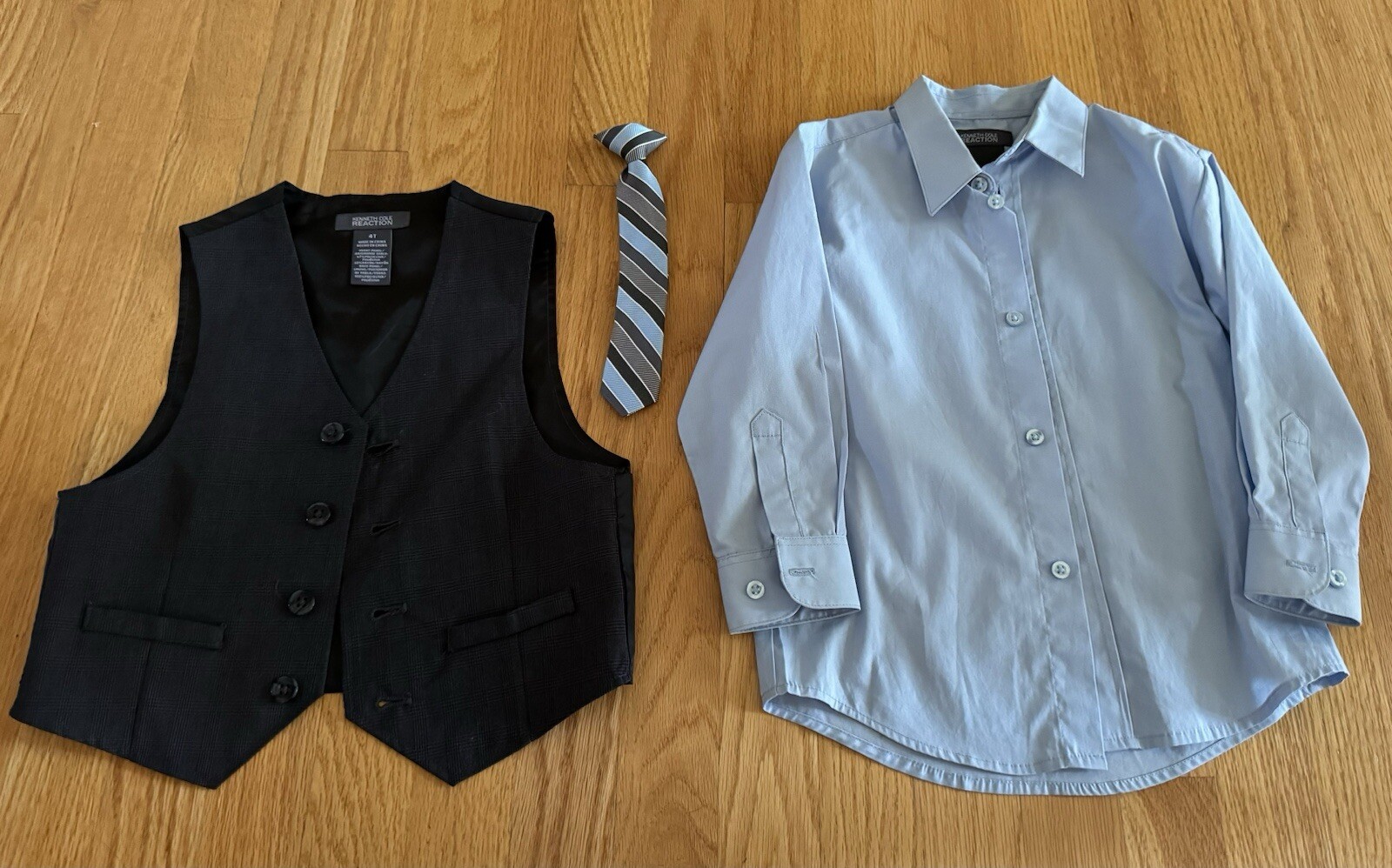 Kenneth Cole Reaction Boys Vest Tie & Dress Shirt Size 4T