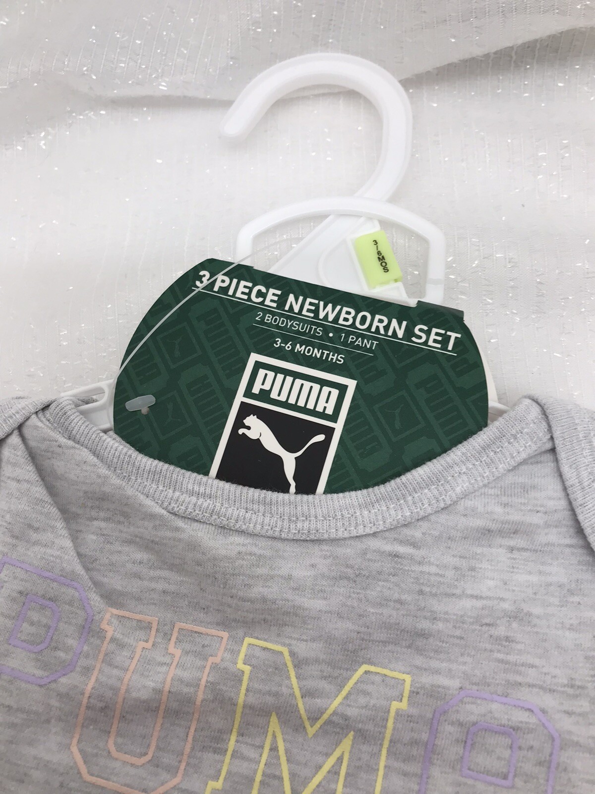 Puma Girl’s 3 Piece Outfit Set 3-6 Months Pink/Purple/Gray NEW