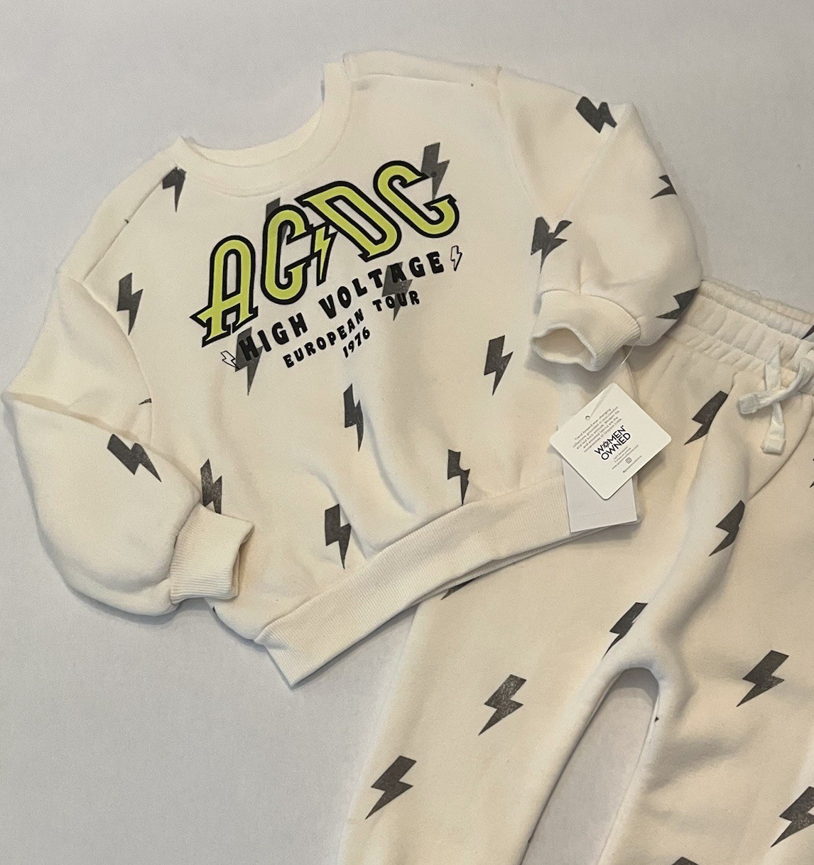 AC/DC Toddler Boy Outfit 2T Pants Sweatshirt 2 PC Set Cute New