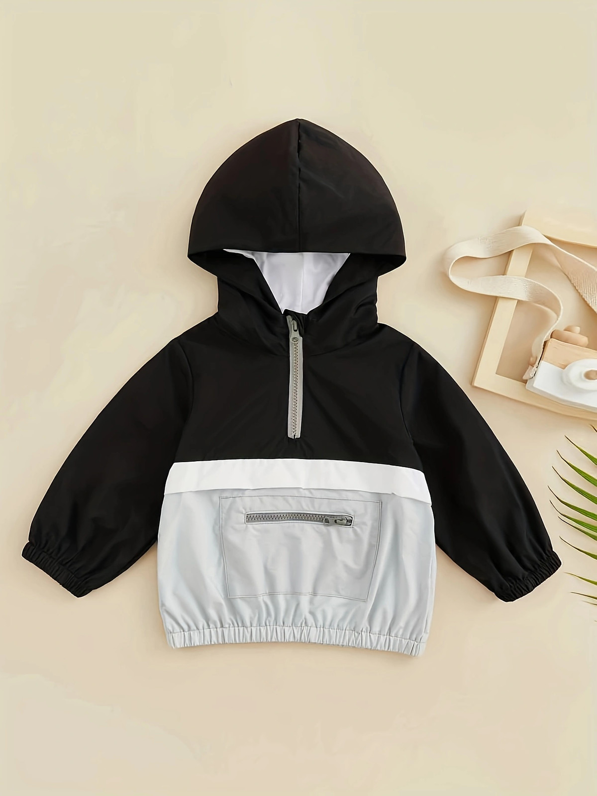 Boy’s Half Zipper Hoodie With Pocket Casual Loose Hooded Sweatshirt
