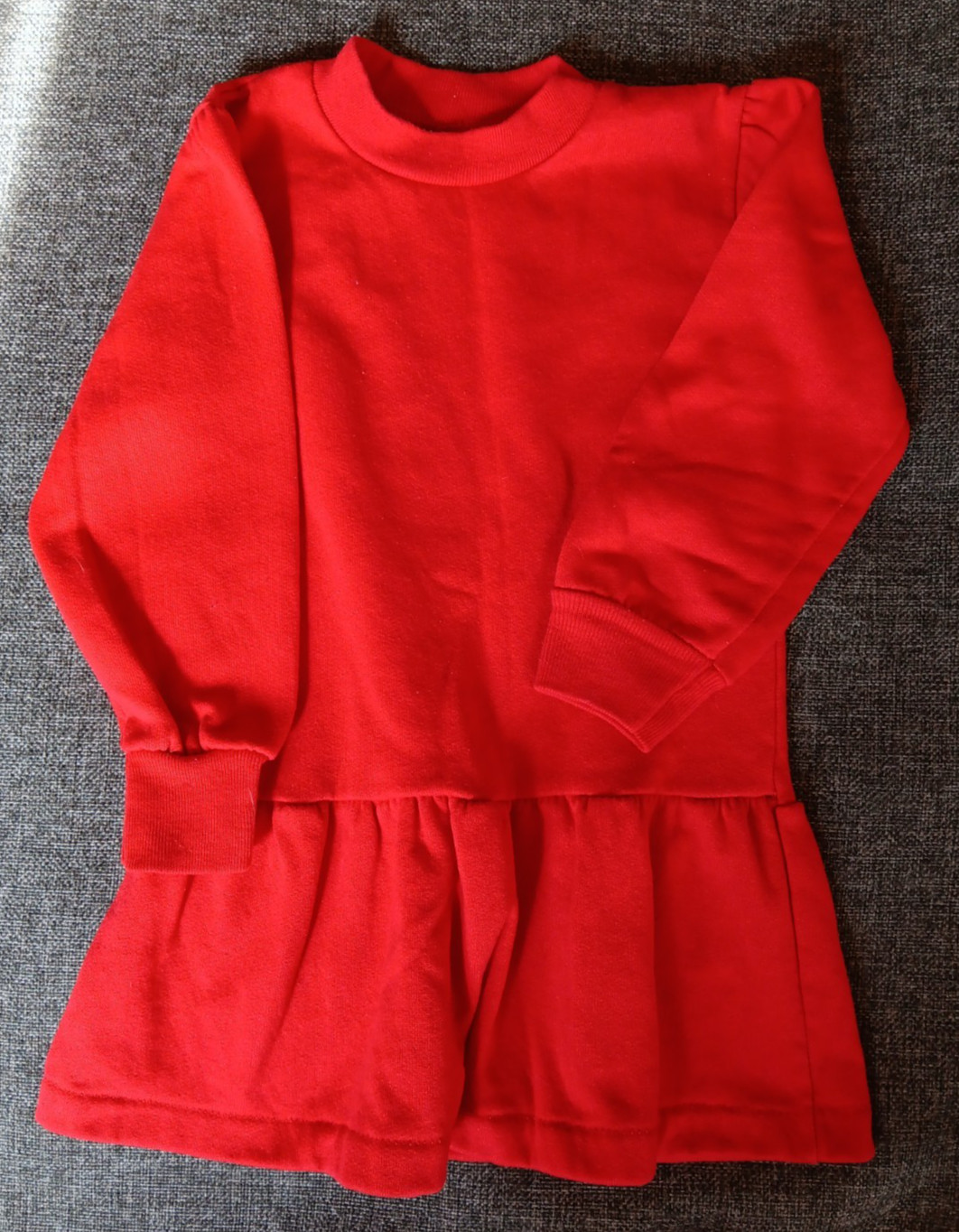 Rabbit Skins Dress Size 4 Red Sweatshirt Dress Long Sleeve Vintage