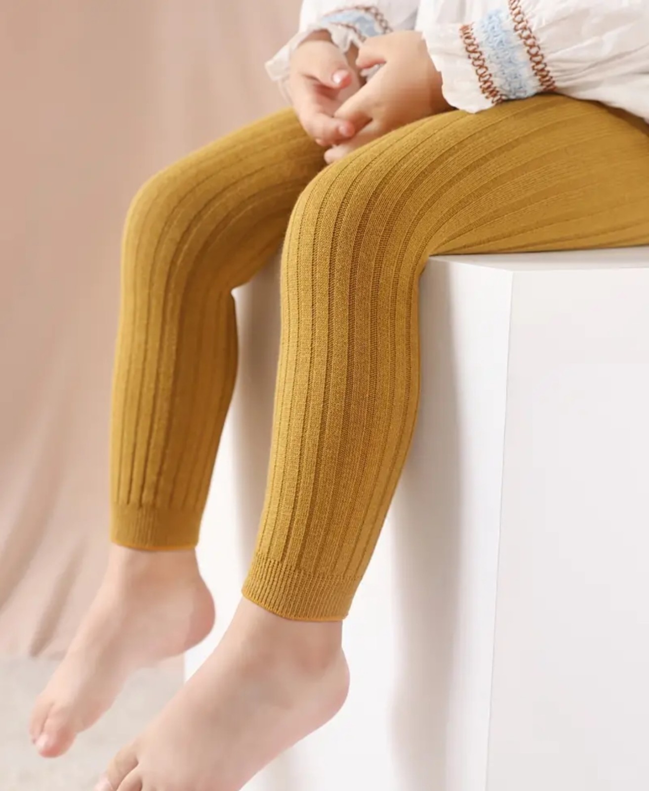 1-Pc Toddler Girls Ribbed Leggings