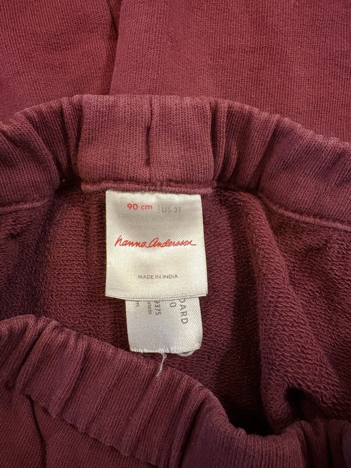 Hanna Andersson 3T Burgundy Sweatsuit 100% Cotton Peter Pan Collar Lace Trim
