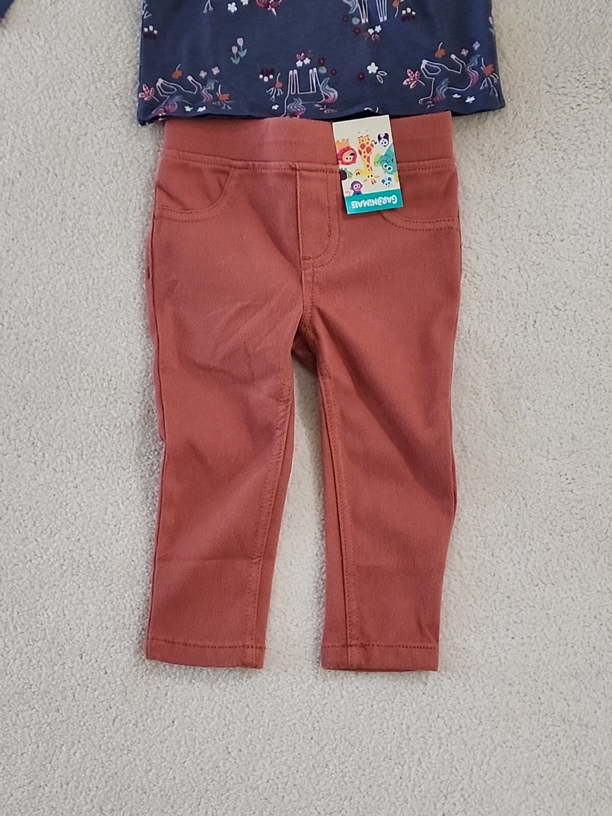 Garanimals baby girl 12 months Unicorn Ruffles gray tera cotta lavender.