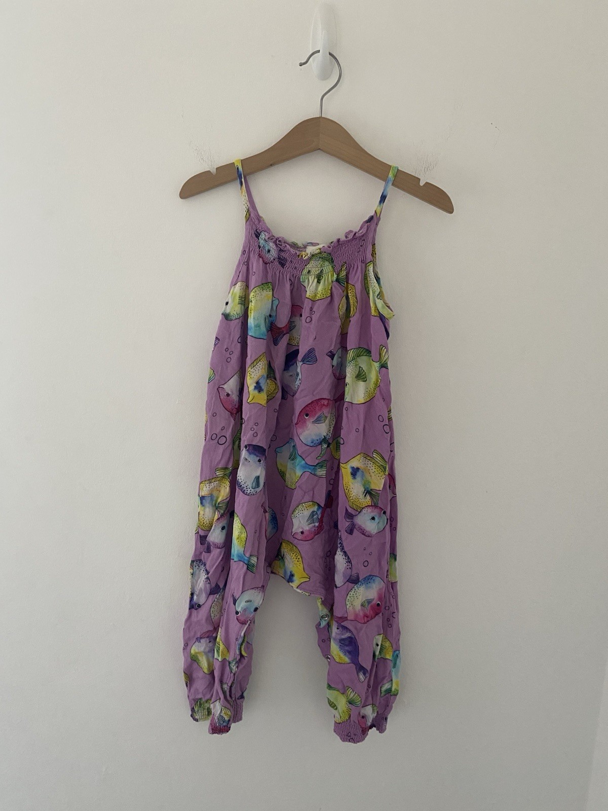 Next Size 18-24 Months Purple Fish Print Romper Poppers Baggy